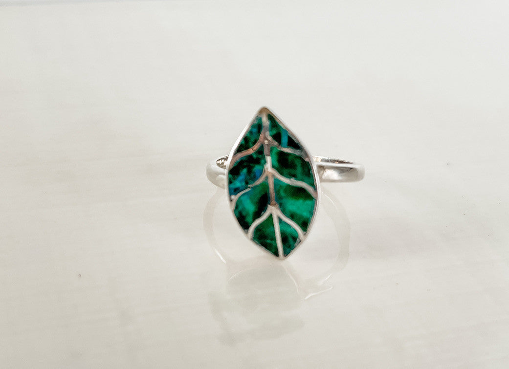 TURQUOISE LEAF RING