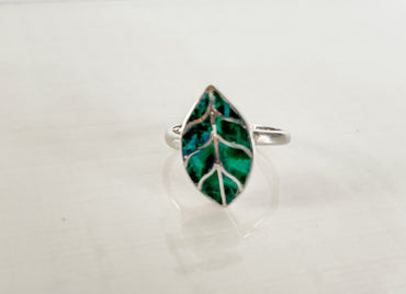 TURQUOISE LEAF RING