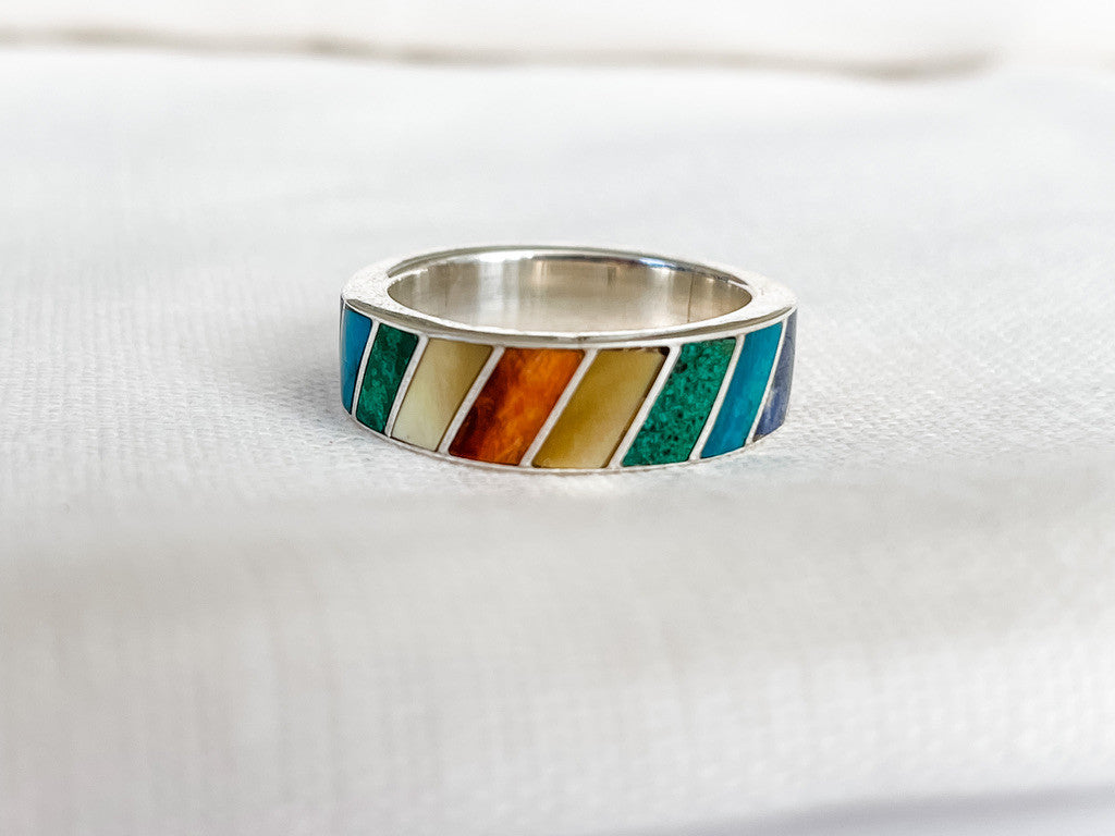 STERLING SILVER RAINBOW RING