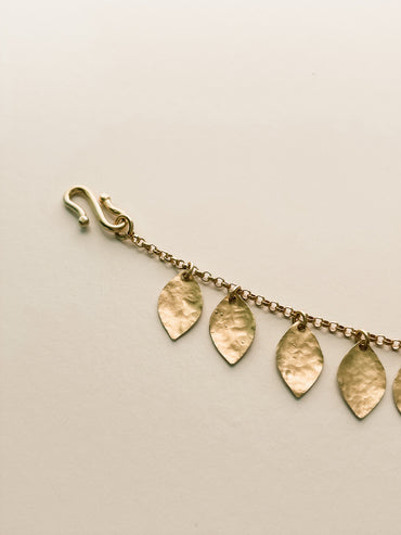 24k GOLD VERMEIL BRACELET - LEAF