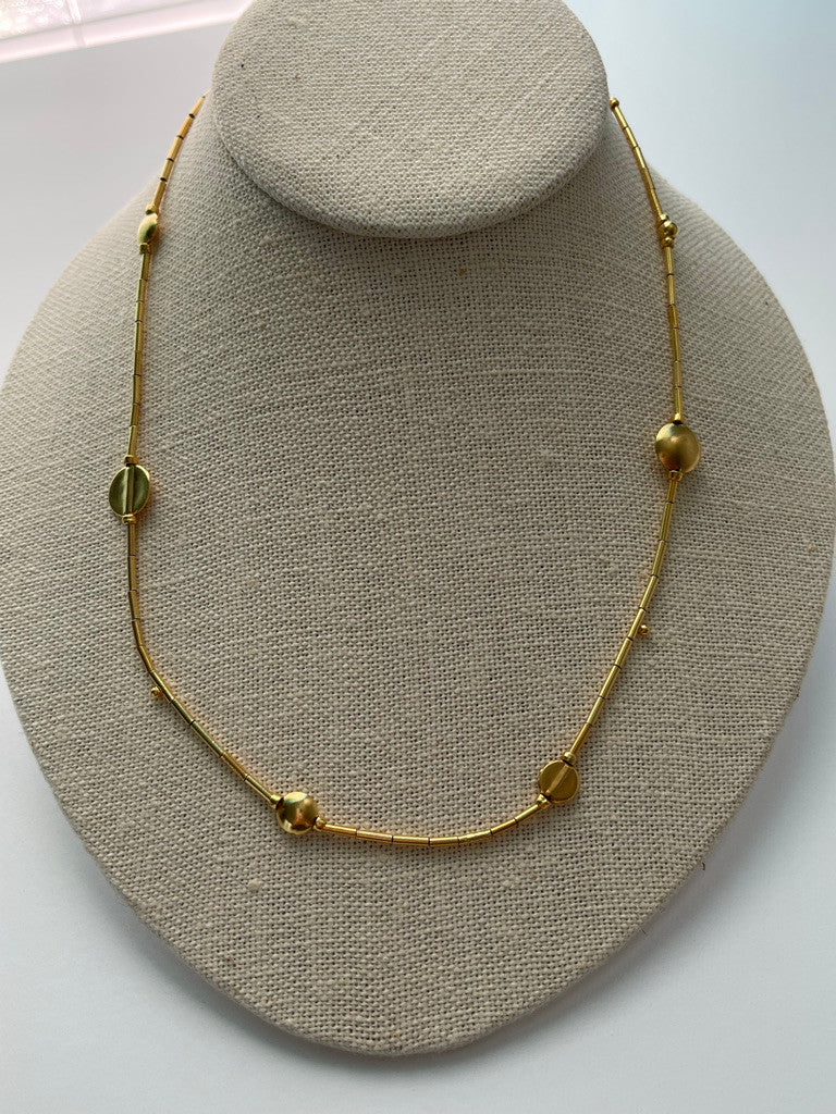 24K GOLD VERMEIL NECKLACE - BLUE