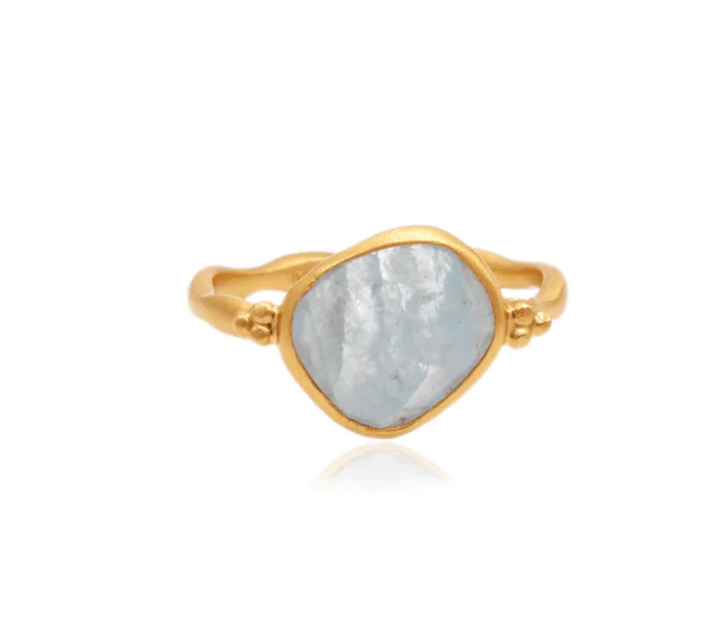 TEAR OF JOY RING • AQUAMARINE