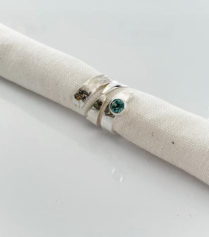 STERLING SILVER WRAP RING WITH STONE