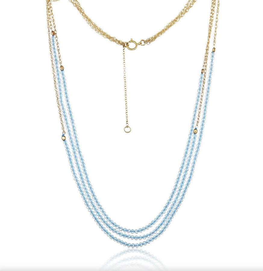 TRIO AQUAMARINE NECKLACE