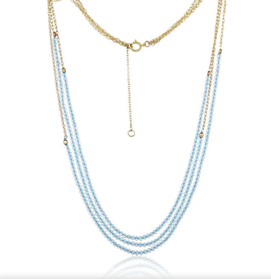 TRIO AQUAMARINE NECKLACE