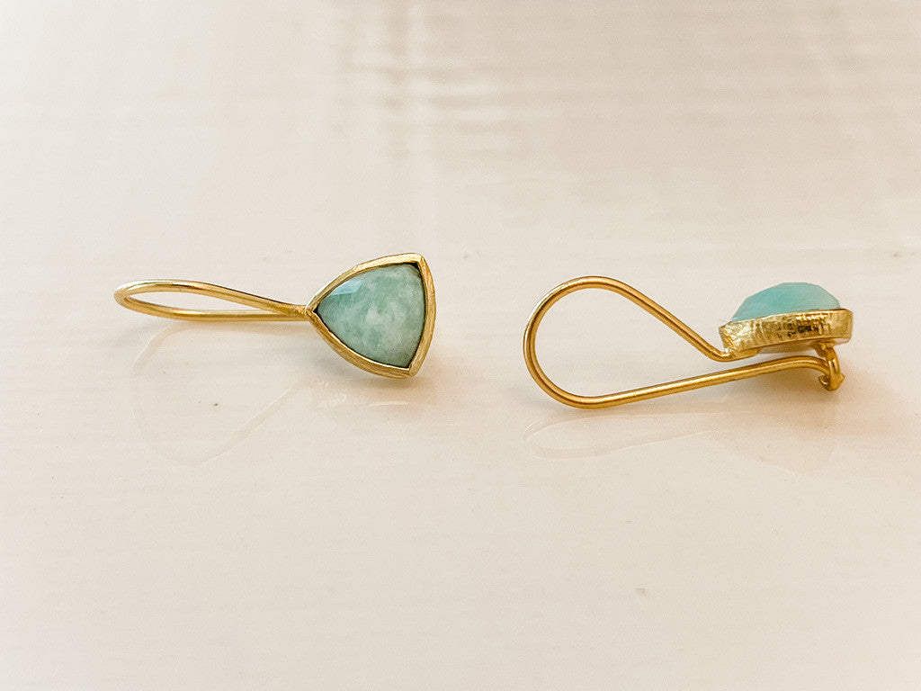 TRIANGLE AMAZONITE EARRINGS