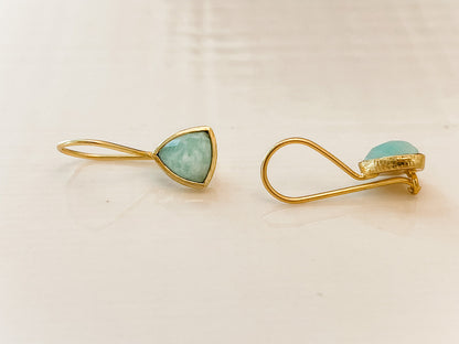 TRIANGLE AMAZONITE EARRINGS