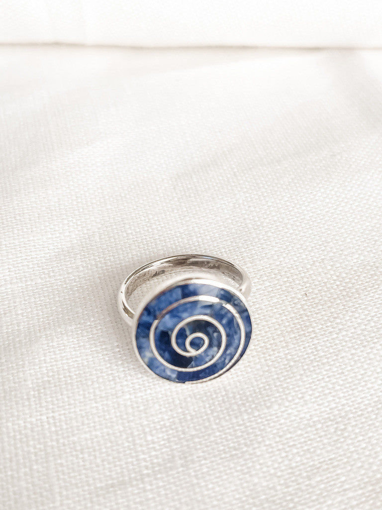 STERLING SILVER LAPIS INLAY RING