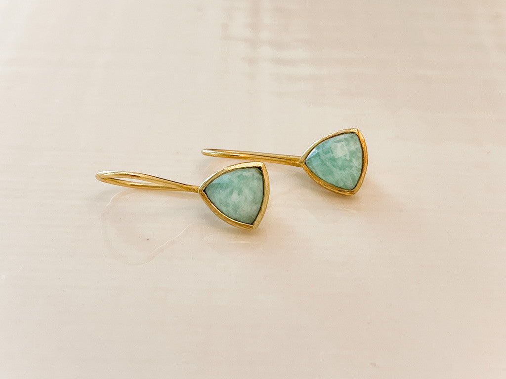 TRIANGLE AMAZONITE EARRINGS