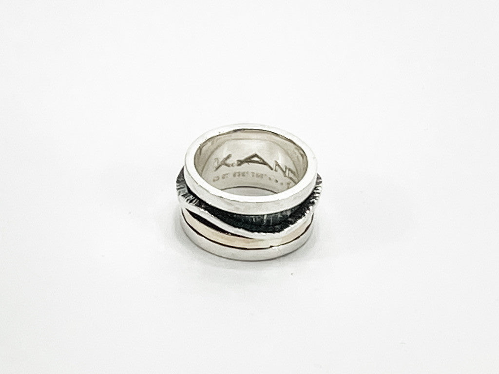 Sterling Silver and 18K Gold Band Ring