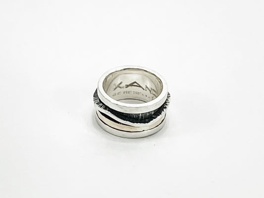 Sterling Silver and 18K Gold Band Ring