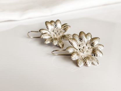 FINE SILVER FLOWER EARRINGS