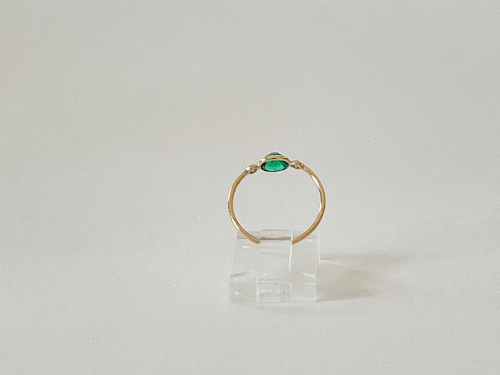 14K EMERALD AND DIAMOND RING