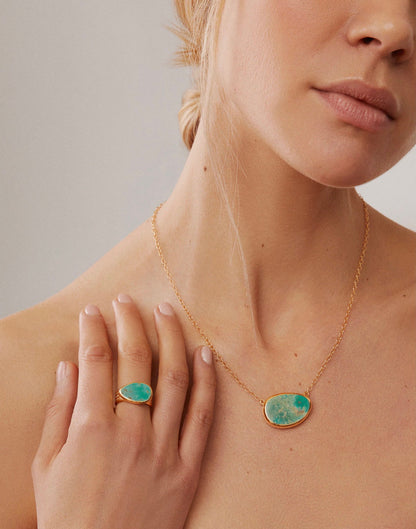 TURQUOISE ASYMMETRICAL COCKTAIL RING