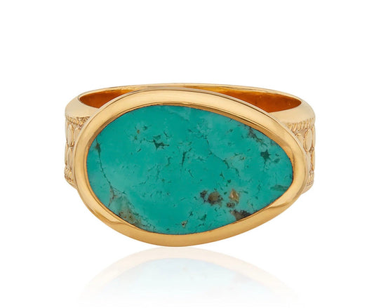 TURQUOISE ASYMMETRICAL COCKTAIL RING