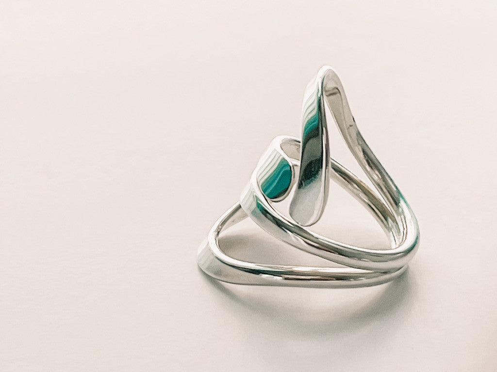 STERLING SILVER SEMI-CIRCLES RING