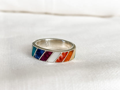 STERLING SILVER RAINBOW RING