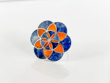 LAPIS AND CORAL RING