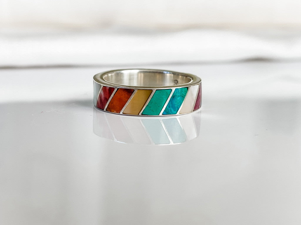 STERLING SILVER RAINBOW RING