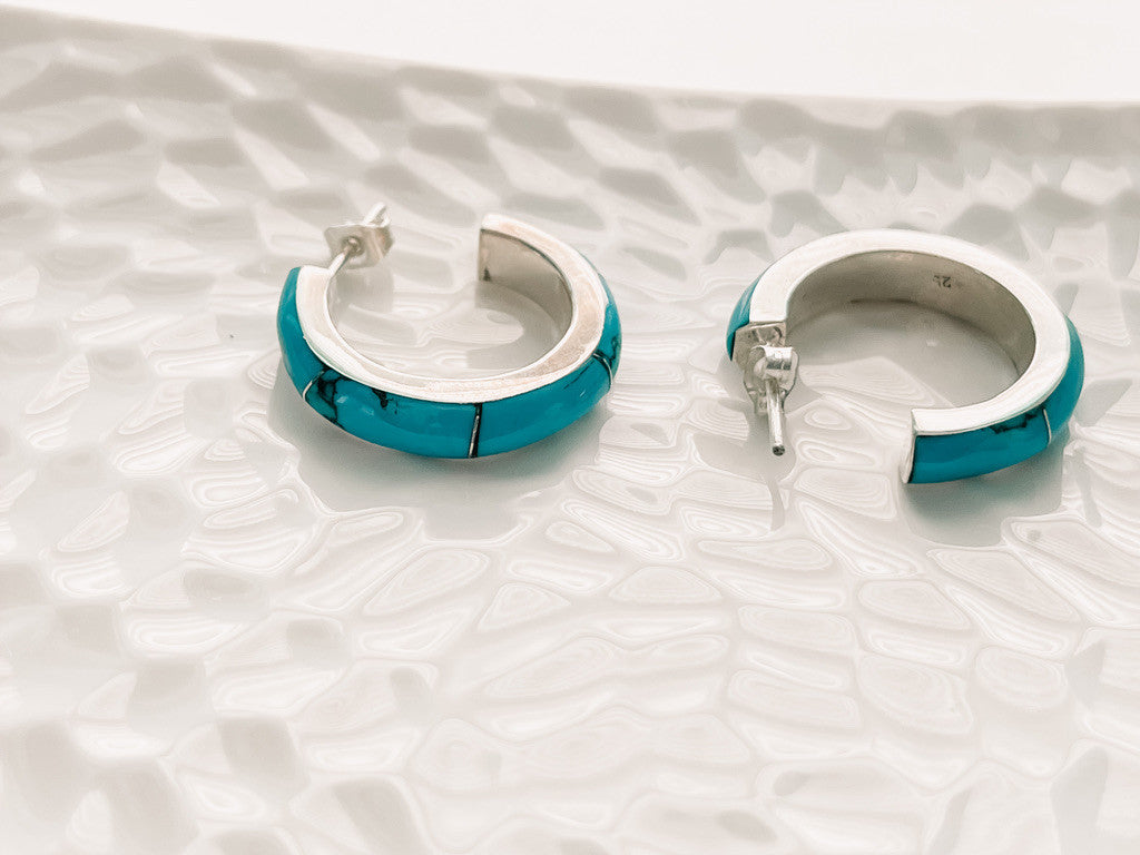 SMALL TURQUOISE HOOPS