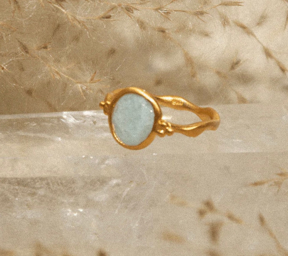 TEAR OF JOY RING • AQUAMARINE