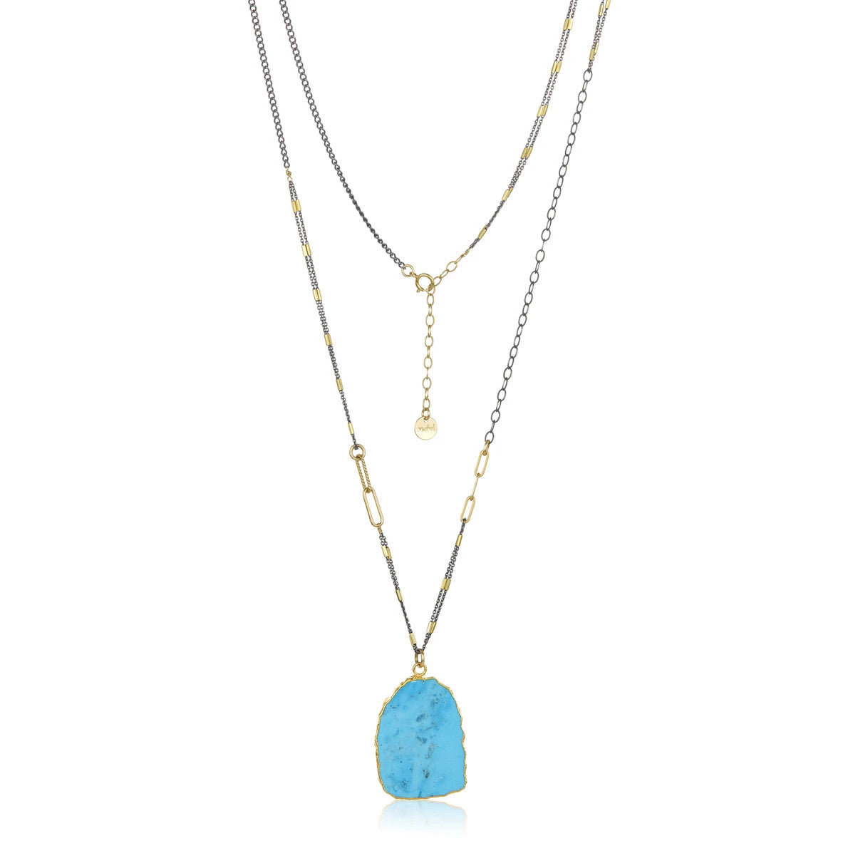 TURQUOISE SLAB PENDANT NECKLACE