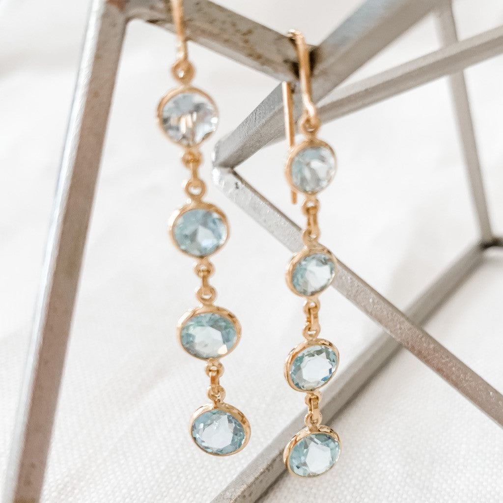 18K AQUAMARINE DROP EARRINGS