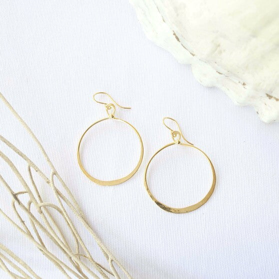 GOLD ROUND GODDESS EARRINGS