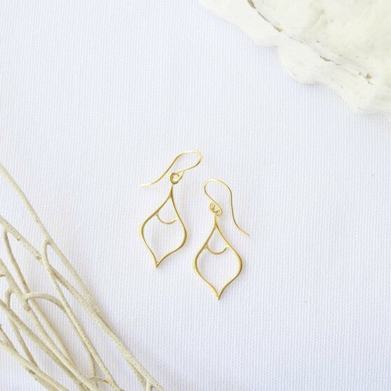 GOLD ARABESQUE DANGLE EARRINGS SMALL